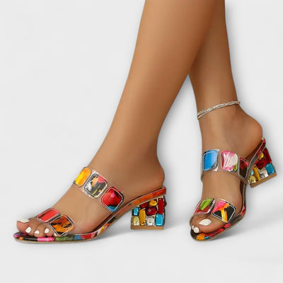 Martina – Elegant block heels for summer