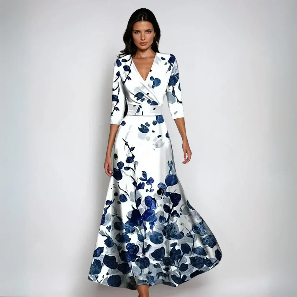 Moda Nova™ | Elegante vestido con estampado floral