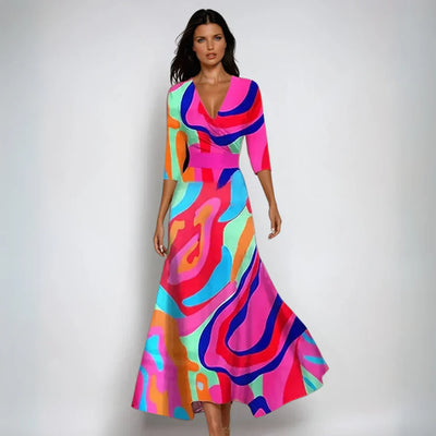 Moda Nova™ | Elegante vestido con estampado floral