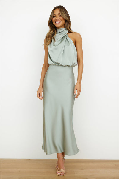 Moda Nova™ | Vestido satinado de tirantes delicados