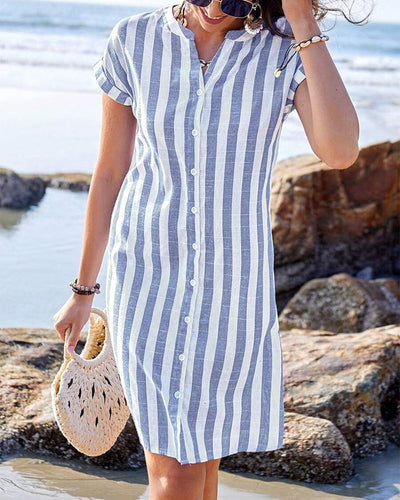 Moda Nova™ | Cómodo vestido de algodón a rayas