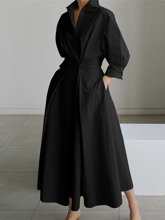 Moda Nova™ | Vestido largo fluido atemporal