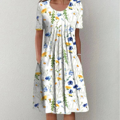 Moda Nova™ | Vestido floral elegante y casual con bolsillos