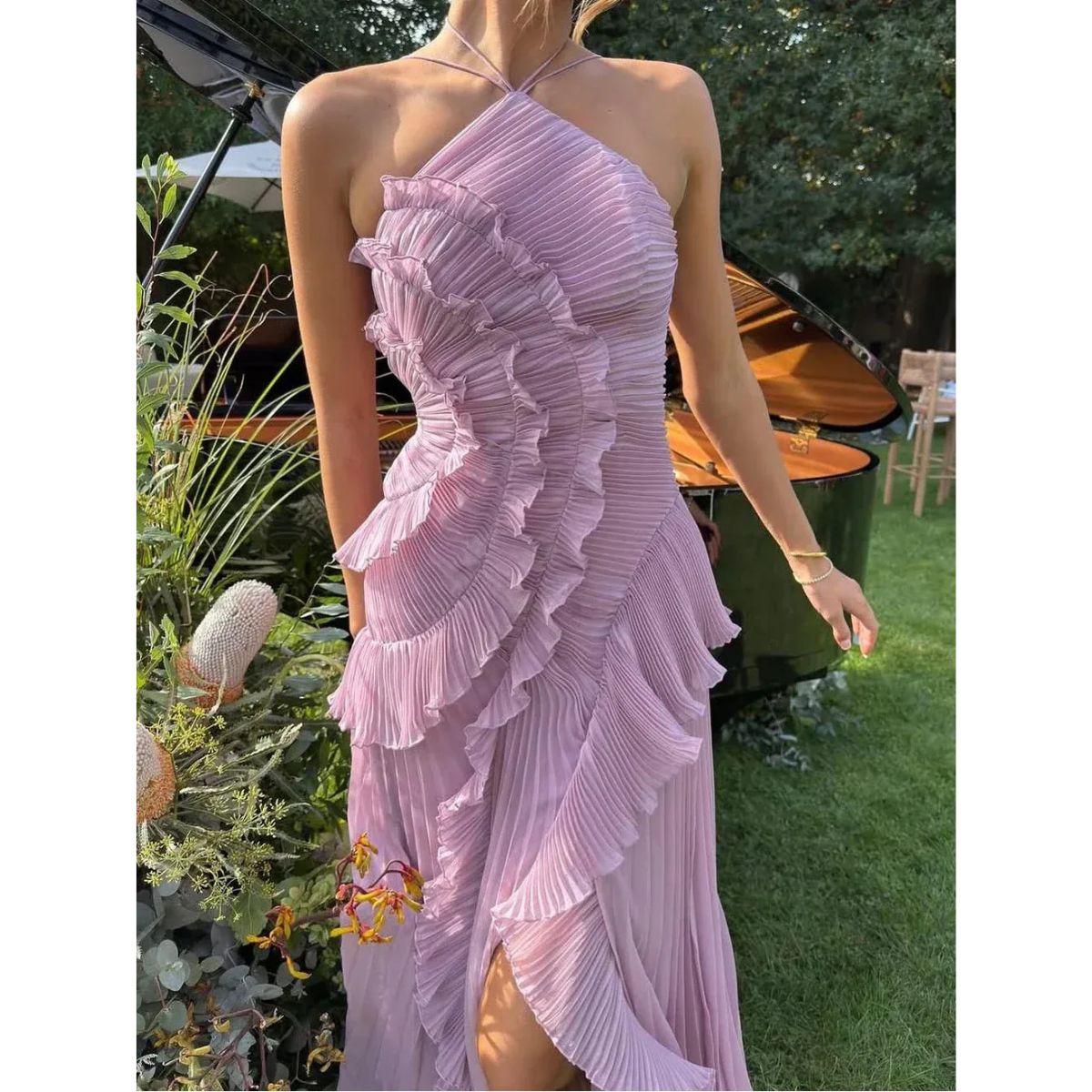 Moda Nova™ | Vestido largo con volantes elegantes