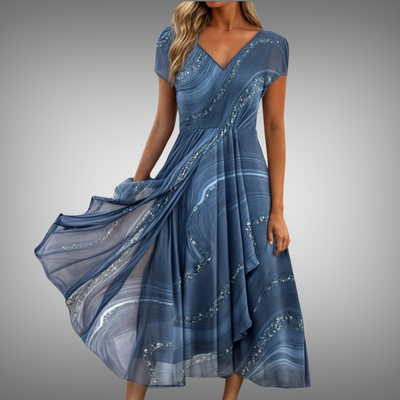 Moda Nova™ | Vestido midi con cuello en V