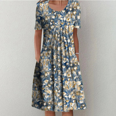 Moda Nova™ | Vestido floral elegante y casual con bolsillos