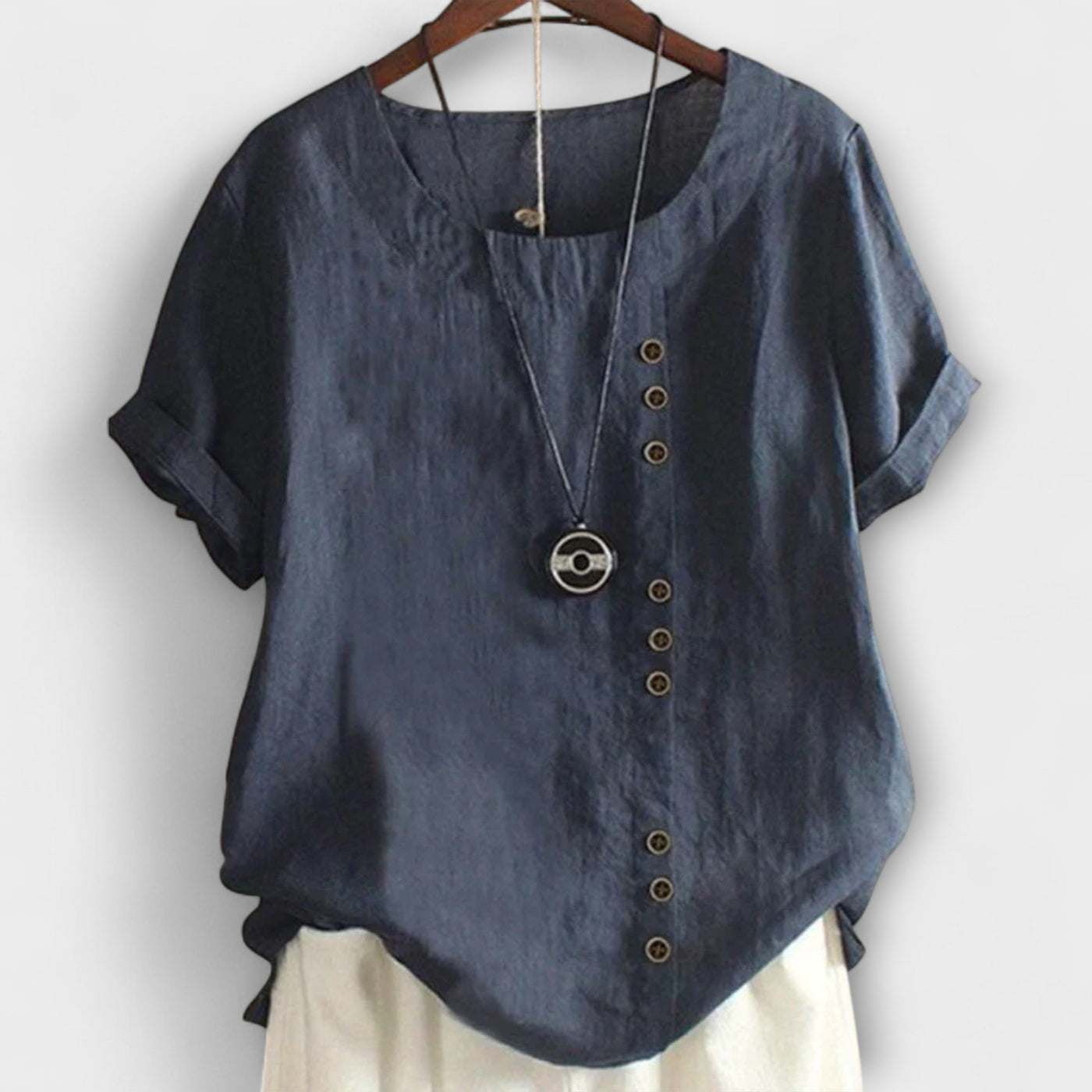 Nora – Blusa de mujer con mangas cortas