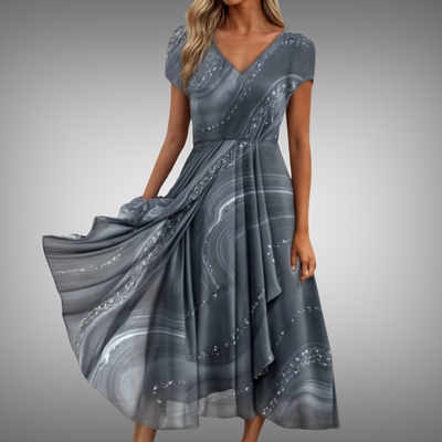 Moda Nova™ | Vestido midi con cuello en V