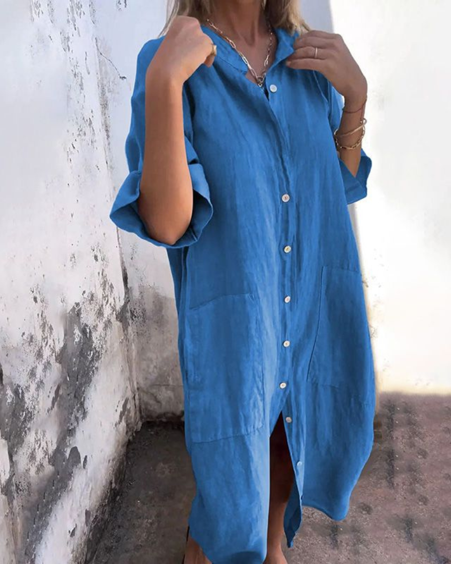 Moda Nova™ | Ibiza Stil Vestido camisero informal