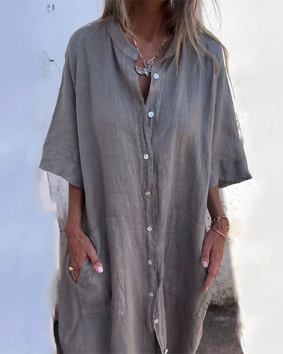 Moda Nova™ | Ibiza Stil Vestido camisero informal
