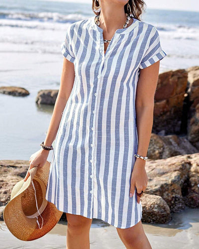 Moda Nova™ | Cómodo vestido de algodón a rayas