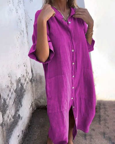 Moda Nova™ | Ibiza Stil Vestido camisero informal