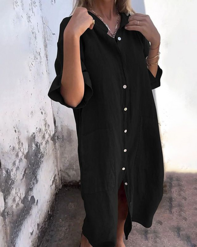 Moda Nova™ | Ibiza Stil Vestido camisero informal