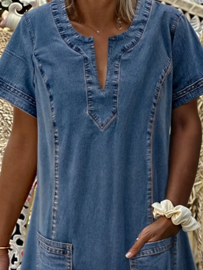 Moda Nova™ | Vestido de denim suave