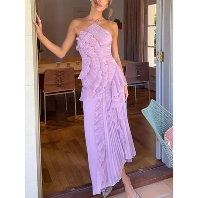 Moda Nova™ | Vestido largo con volantes elegantes