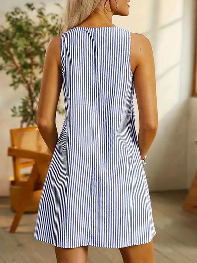Moda Nova™ | Vestido ligero de verano con rayas