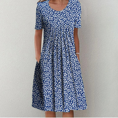 Moda Nova™ | Vestido floral elegante y casual con bolsillos