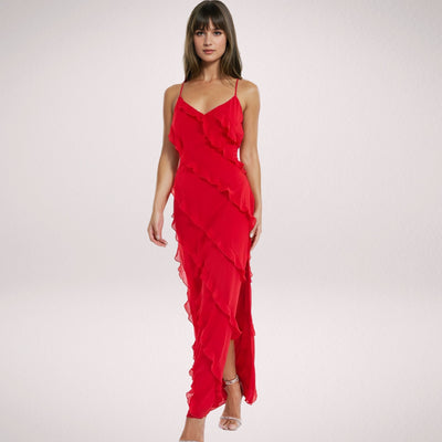 Violeta - Vestido Largo Elegante con Volantes