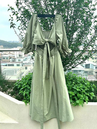 Mariah - Vestido Lazo y Manga Larga