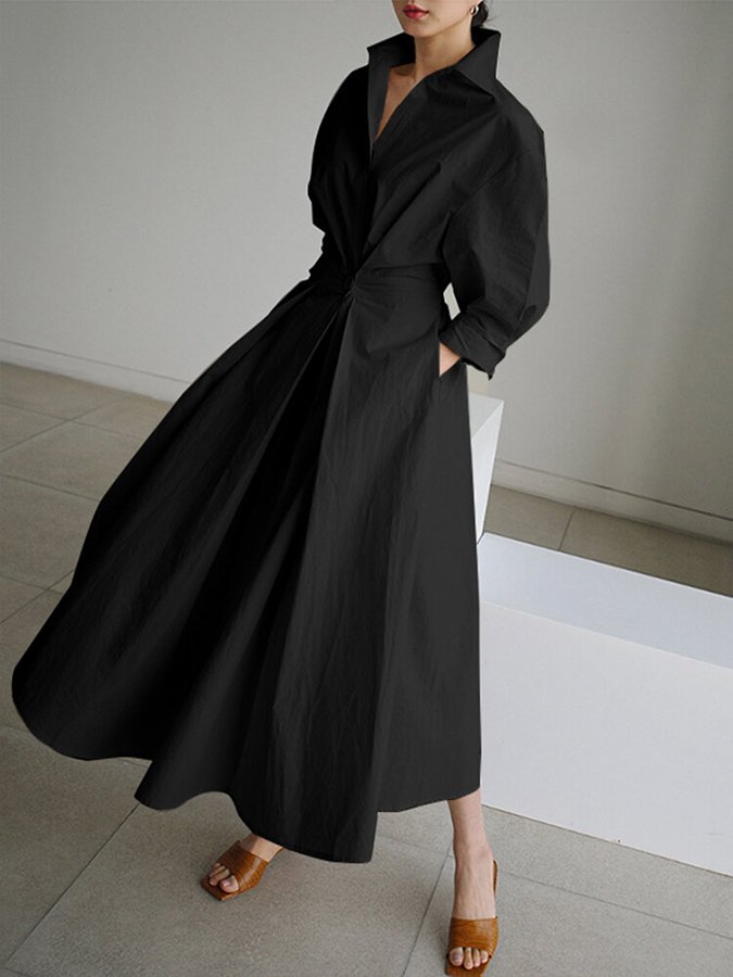 Moda Nova™ | Vestido largo fluido atemporal