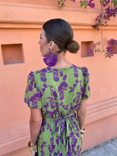 Moda Nova™ | Vestido fluido de primavera verde