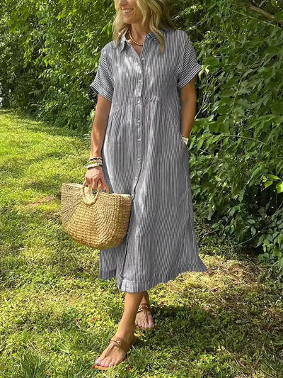 Moda Nova™ | Vestido ligero de verano con botones