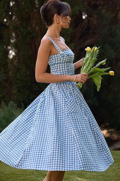 Samara - Vestido Midi de Cuadros