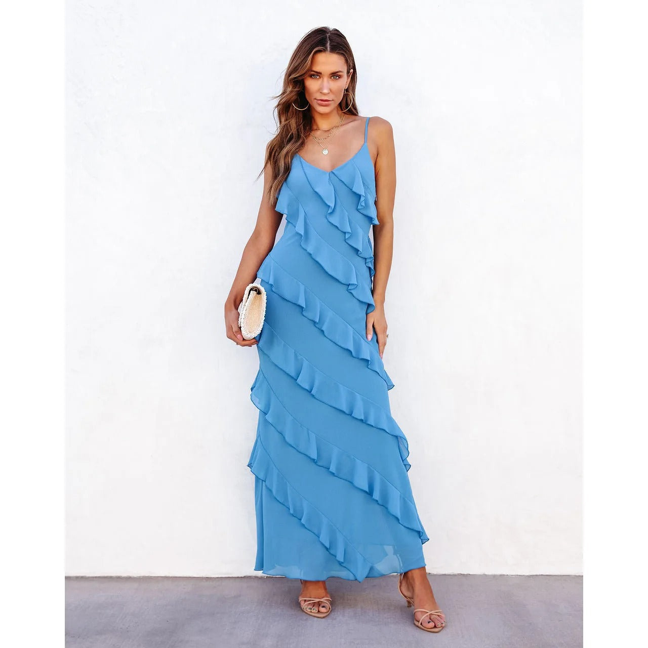 Violeta - Vestido Largo Elegante con Volantes