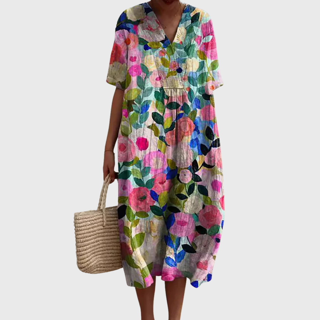 Moda Nova™ | Vestido suave con estampado floral