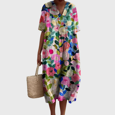 Moda Nova™ | Vestido suave con estampado floral
