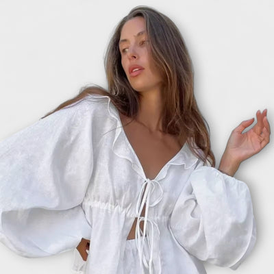 Palmira – Conjunto de Verano Elegante en Blanco
