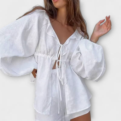 Palmira – Conjunto de Verano Elegante en Blanco