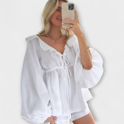 Palmira – Conjunto de Verano Elegante en Blanco