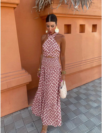 Moda Nova™ | Vestido midi elegante con hombros al aire