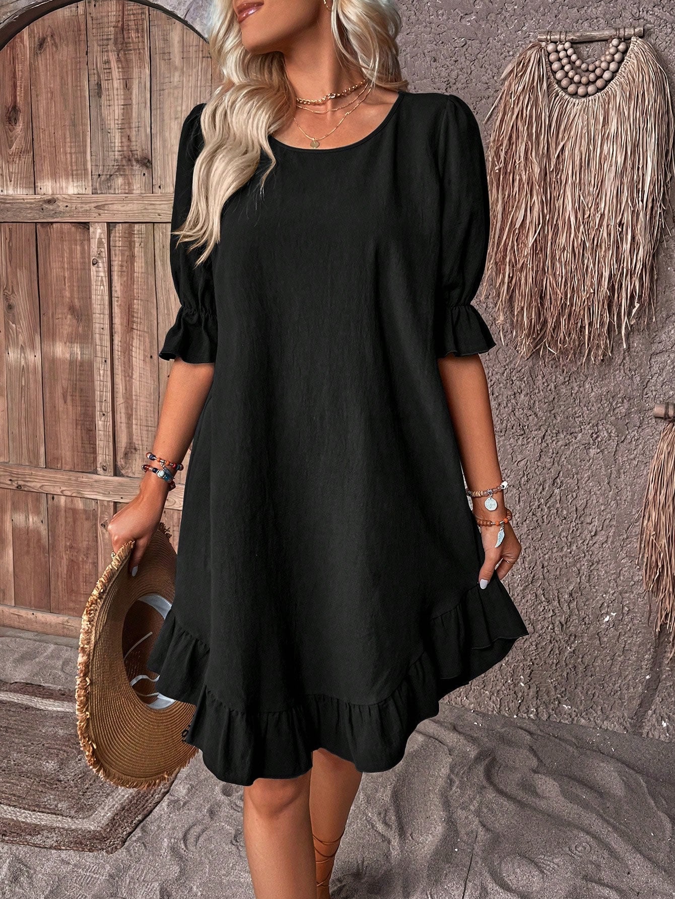 Moda Nova™ | Vestido de verano con volantes