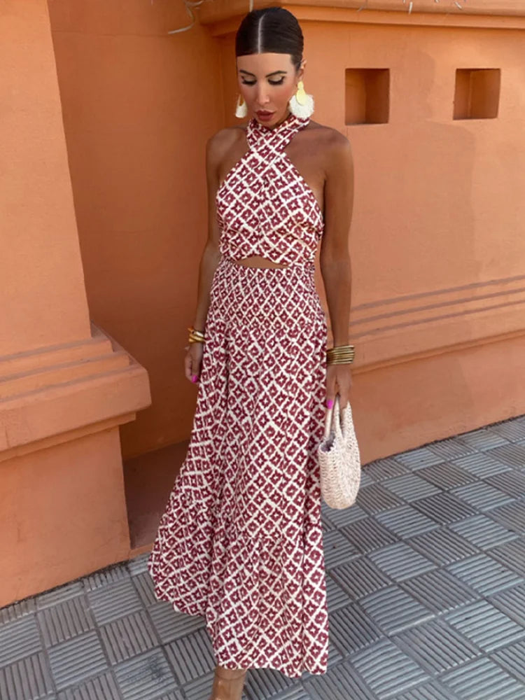 Moda Nova™ | Vestido midi elegante con hombros al aire