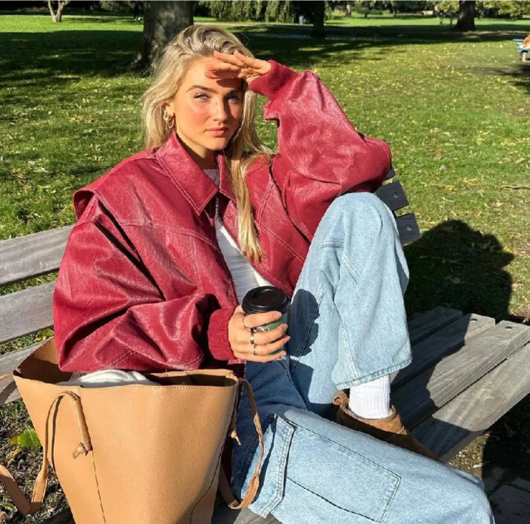 Ana - Chaqueta de Cuero Oversize