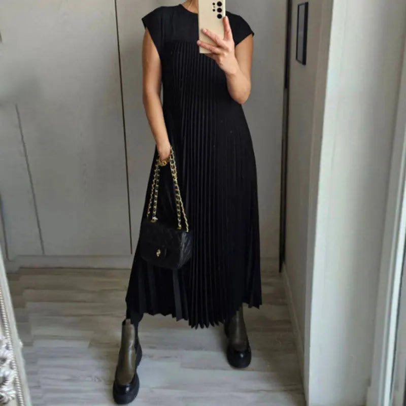 Moda Nova™ | Vestido largo plisado