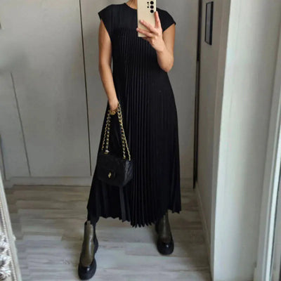 Moda Nova™ | Vestido largo plisado