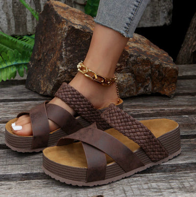Erika - Sandalias tejidas con tiras cruzadas para mujer