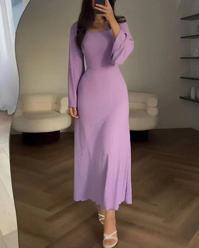 Moda Nova™ | Vestido maxi elegante de punto