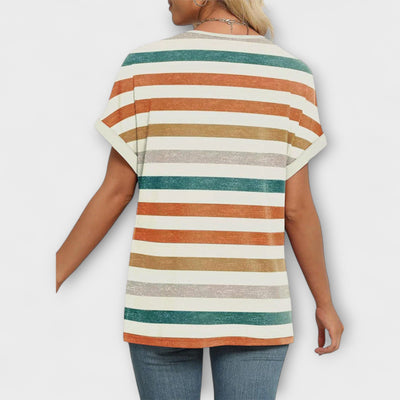 Melina – Blusa de Rayas Coloridas de Corte Relajado