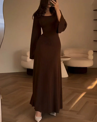 Moda Nova™ | Vestido maxi elegante de punto