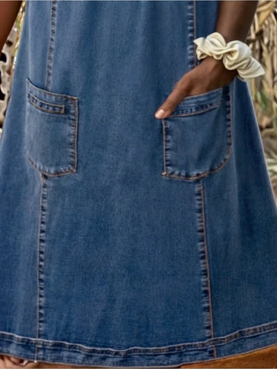 Moda Nova™ | Vestido de denim suave