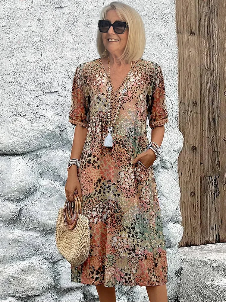 Moda Nova™ | Vestido de flores vivas