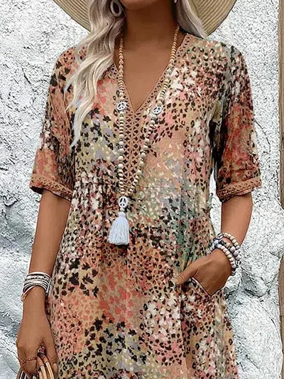 Moda Nova™ | Vestido de flores vivas