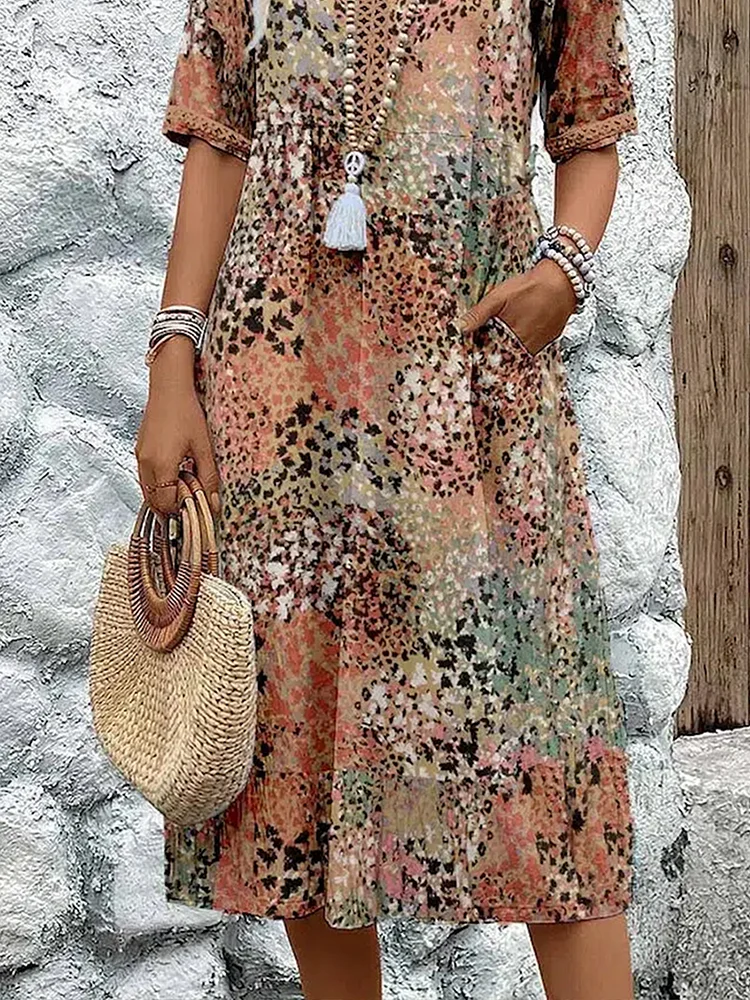 Moda Nova™ | Vestido de flores vivas