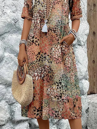 Moda Nova™ | Vestido de flores vivas