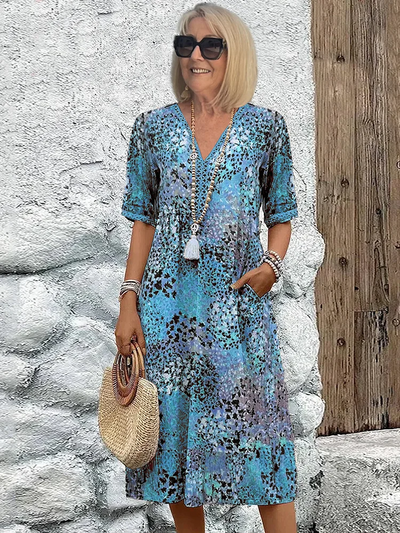 Moda Nova™ | Vestido de flores vivas