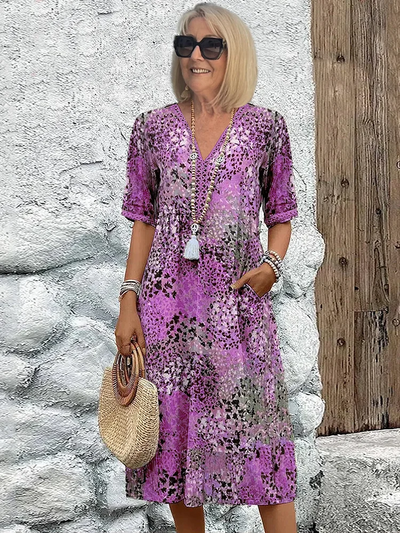 Moda Nova™ | Vestido de flores vivas